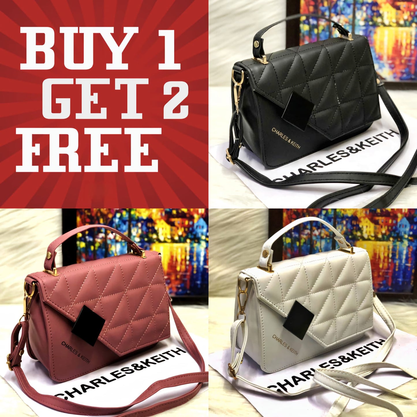 Buy 1 Get 2 | Set of 3 handbags