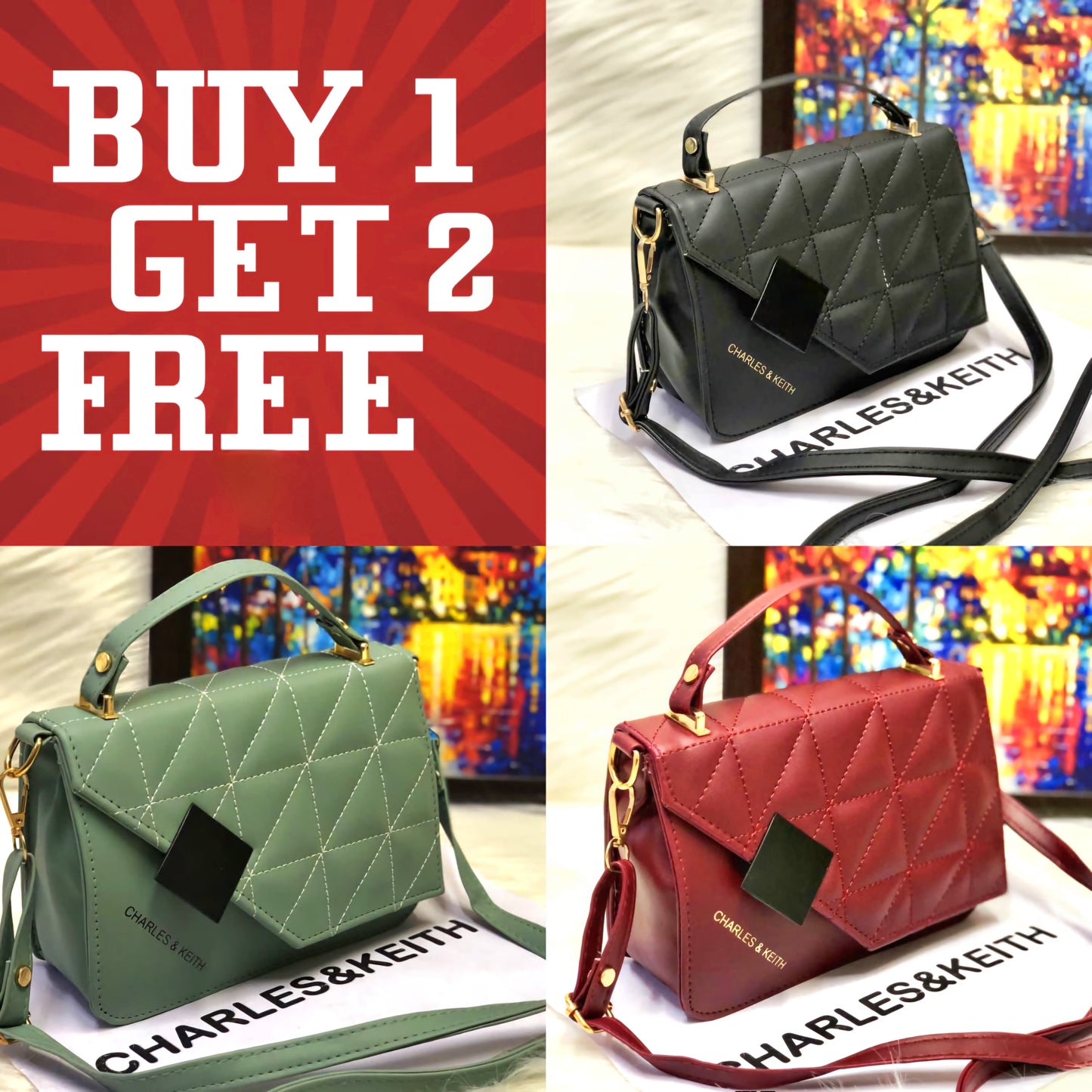 Buy 1 Get 2 | Set of 3 handbags