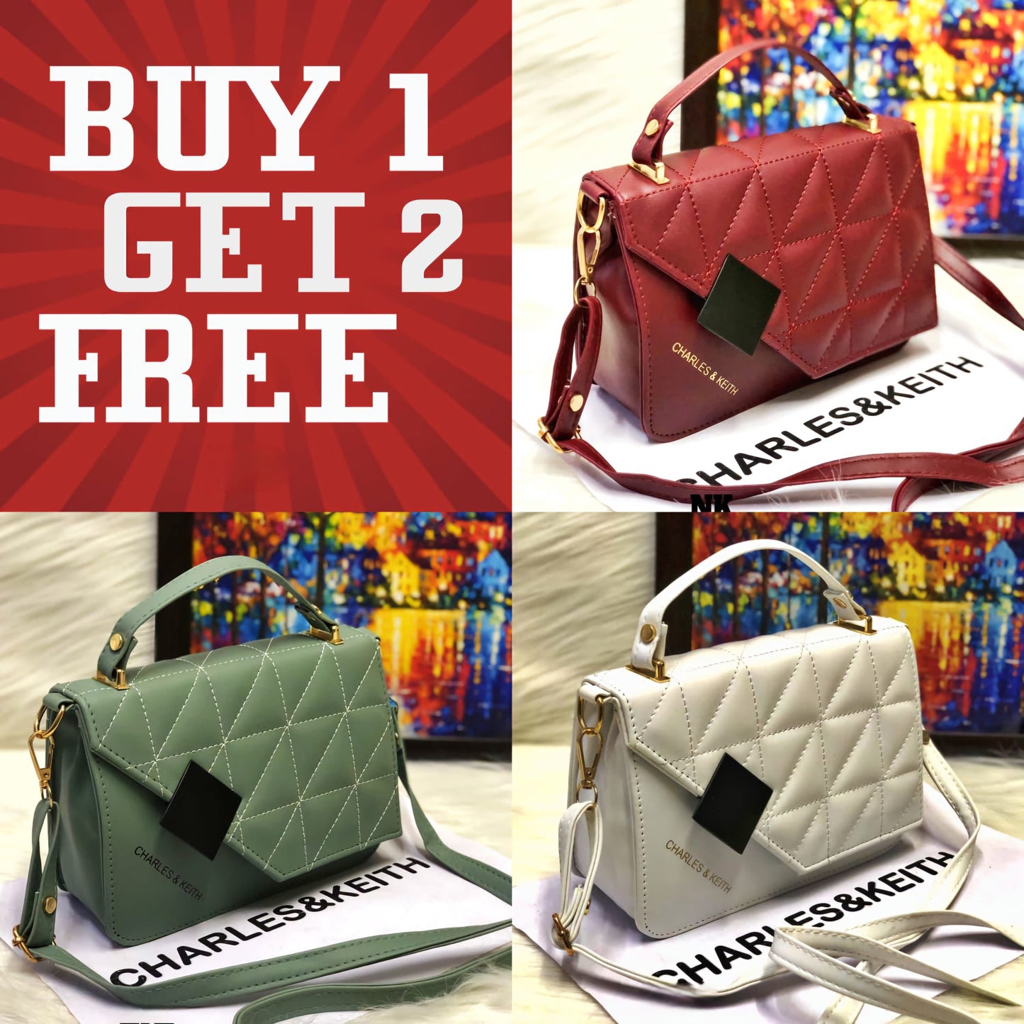 Buy 1 Get 2 | Set of 3 handbags