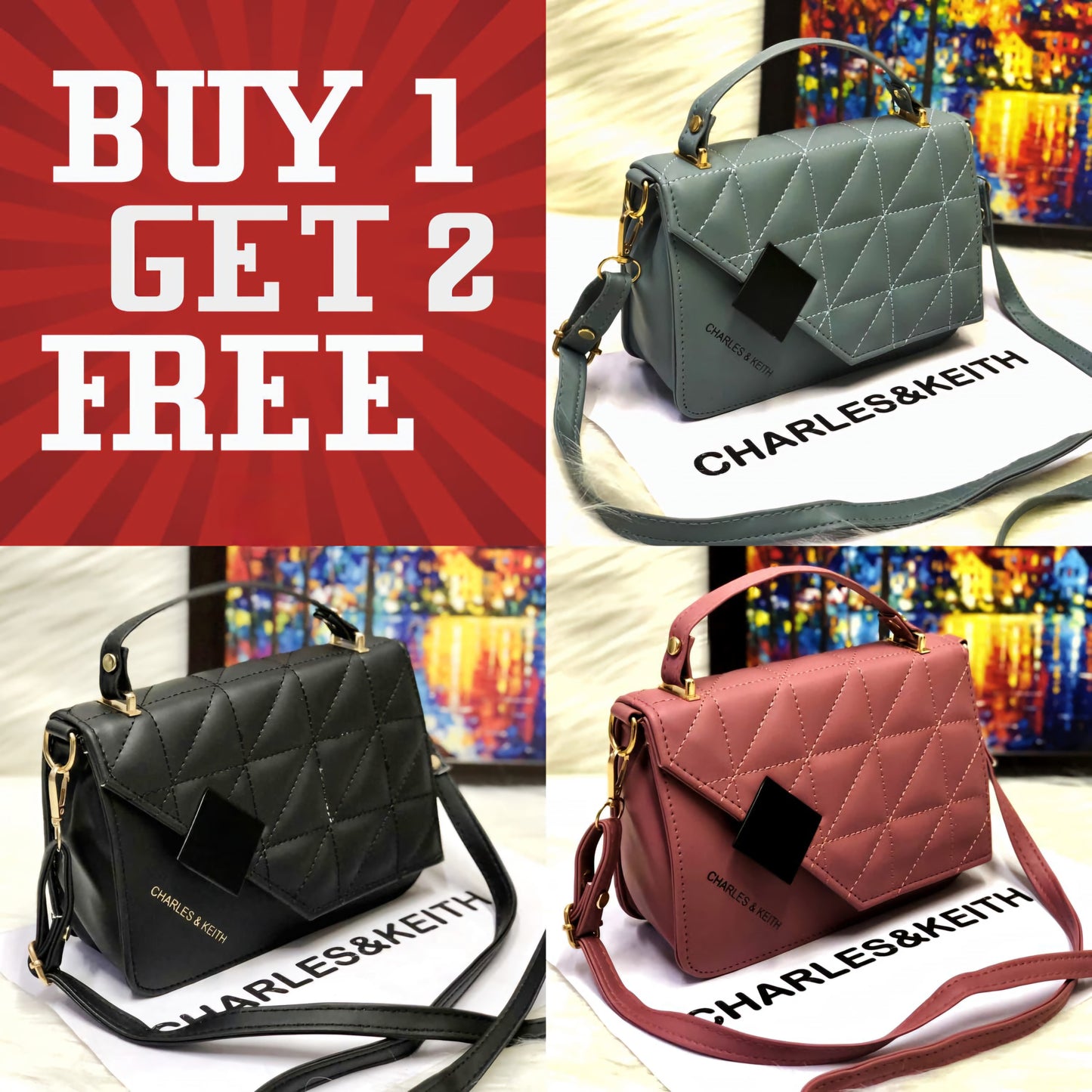 Buy 1 Get 2 | Set of 3 handbags