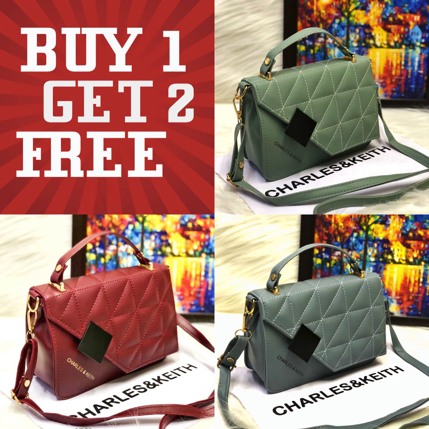 Buy 1 Get 2 | Set of 3 handbags