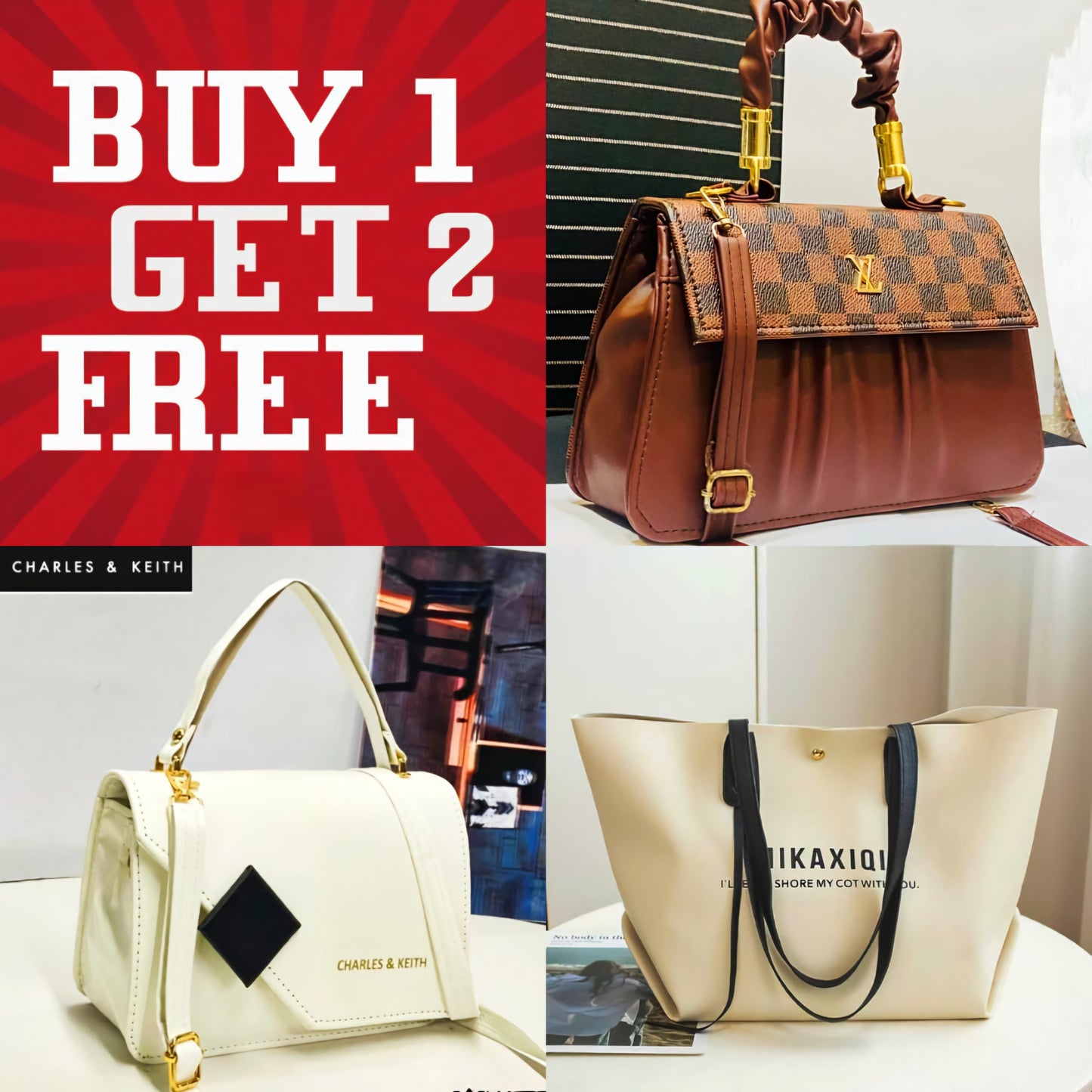 Buy 1 Get 2 | 2 handbags & 1 tote