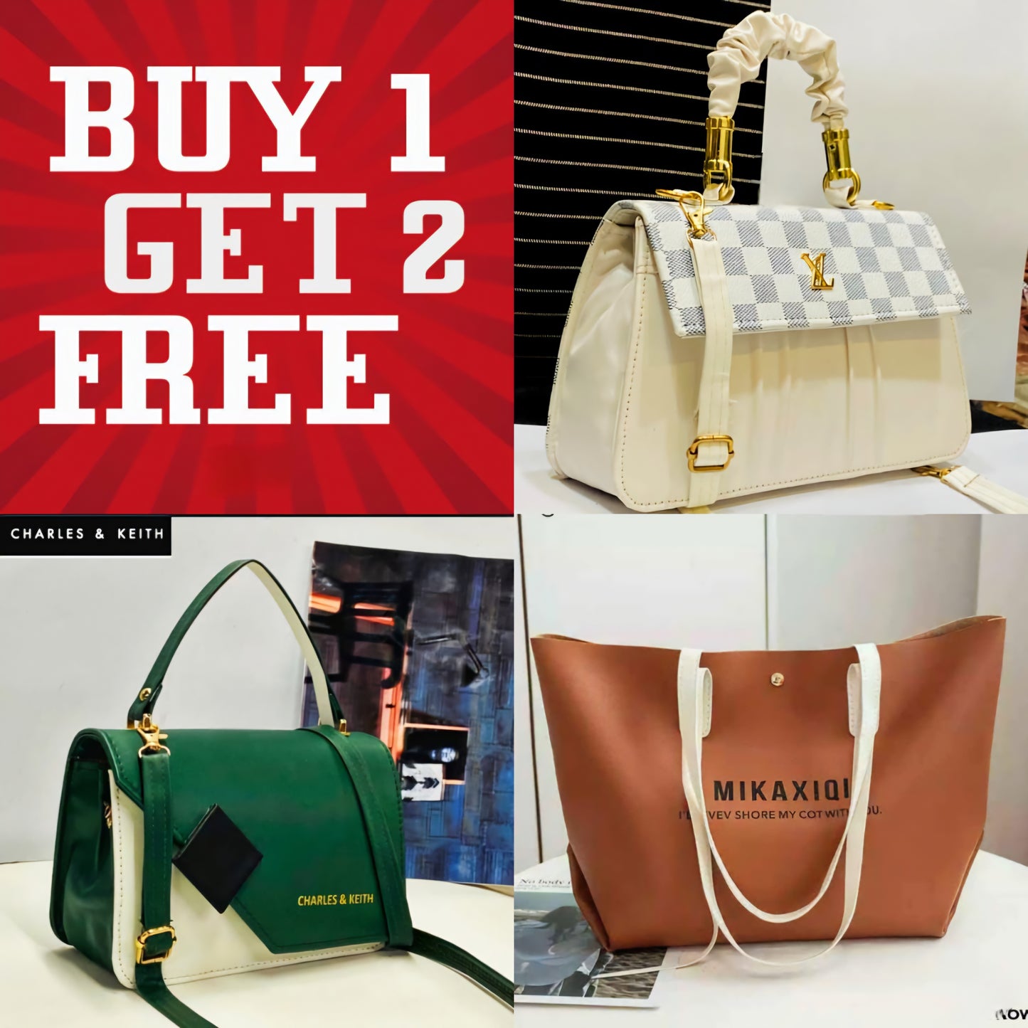 Buy 1 Get 2 | 2 handbags & 1 tote