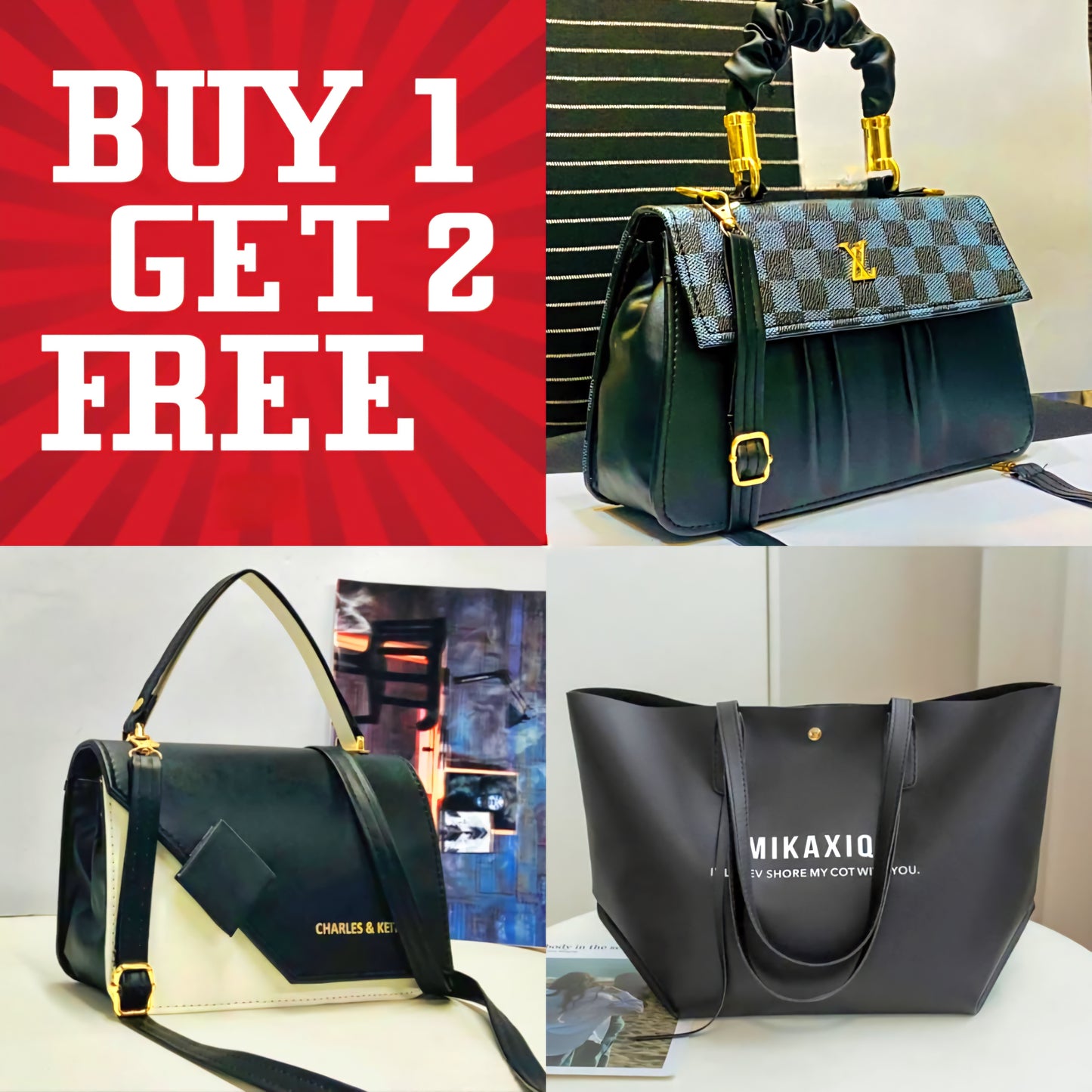 Buy 1 Get 2 | 2 handbags & 1 tote