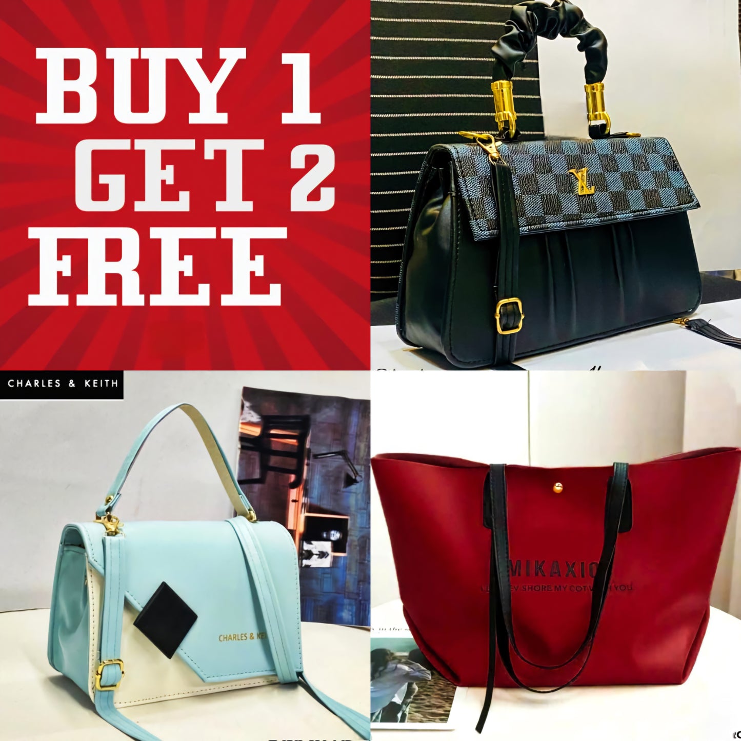 Buy 1 Get 2 | 2 handbags & 1 tote